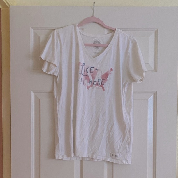 NWOT Life Is Good Cream Women's T-Shirt, Size L - Picture 1 of 4